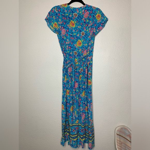 Boho Wrap Maxi Dress in Turquoise - Picture 5 of 6